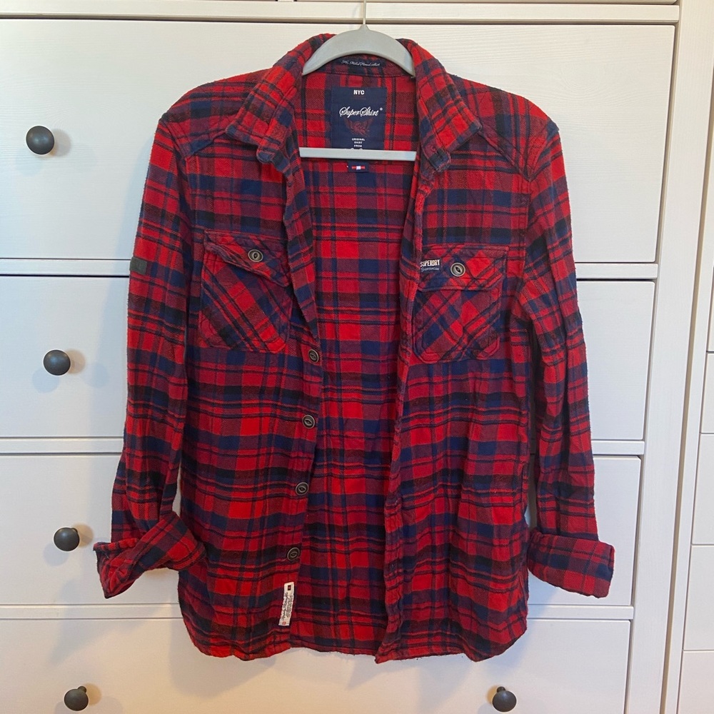 Superdry Red/Navy Flannel Shirt